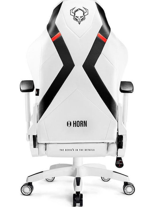 Diablo X-Horn 2.0 King Artificial Leather Gaming Chair with Adjustable Arms White
