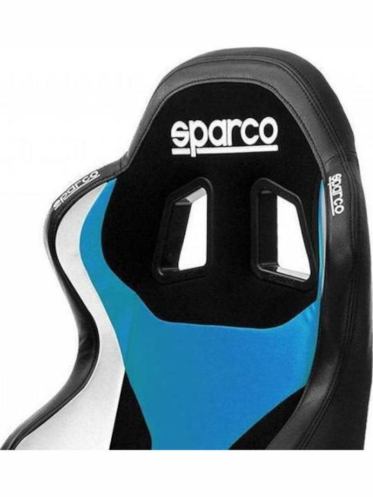 Sparco Grip Καρέκλα Gaming Δερματίνης με Ρυθμιζόμενα Μπράτσα Black/Blue Sky