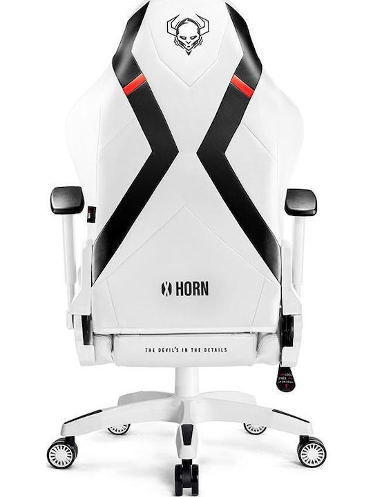 Diablo X-Horn 2.0 Normal Καρέκλα Gaming Δερματίνης με Ρυθμιζόμενα Μπράτσα Λευκό / Μαύρο
