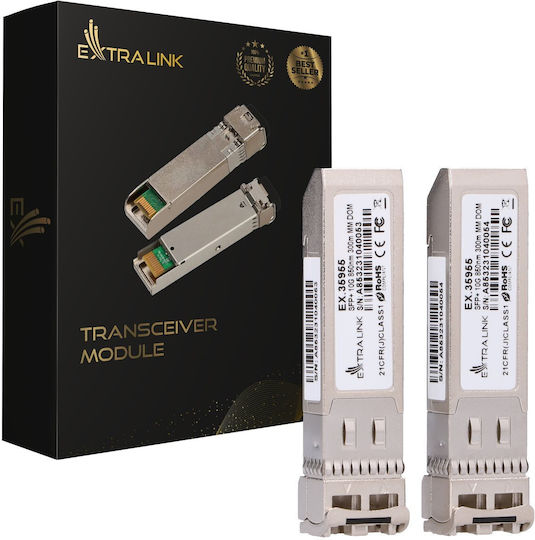 Extralink Sfp+ 10g 2-pack | Sfp+ Module | 10gbps, Lc/upc, 850nm, 300m, Multi Mode, Dom