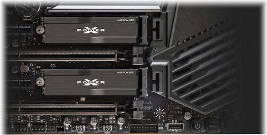 Silicon Power PCIe Gen 3x4 XD80 SSD 1TB M.2 Type with PCI Express 3.0 Connection and Heatsink SP001TBP34XD8005