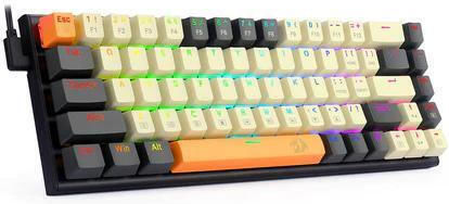 Redragon K633CGO-RGB Ryze Гейминг Механична Клавиатура 75% с Червено по поръчка суичове и RGB подсветка (Английски US) Черен