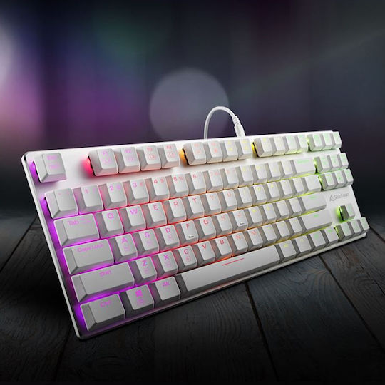 Sharkoon PureWriter TKL RGB Gaming Mechanical Keyboard Tenkeyless with Kailh Blue switches and RGB lighting (English US) White