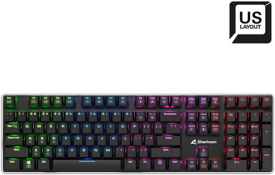 Sharkoon PureWriter RGB Gaming Μηχανικό Πληκτρολόγιο με Kailh Blue διακόπτες και RGB φωτισμό (Αγγλικό US) Λευκό