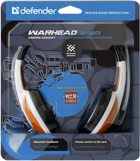 Defender Warhead G-120 Надушници Геймърски слушалки с връзка 2x3,5 мм White/Red