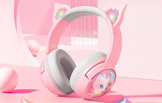Onikuma B5 Über Ohr Gaming-Headset mit Verbindung Bluetooth Rosa