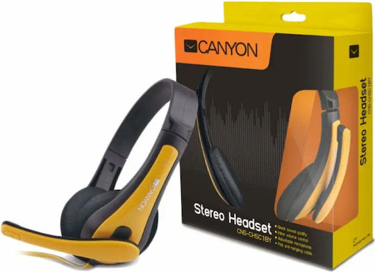 Canyon Simple PC Headset Auf dem Ohr Gaming-Headset mit Verbindung 3,5mm Schwarz