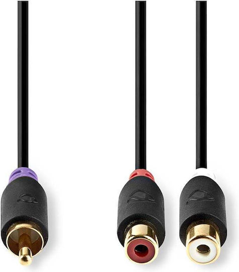 Nedis Cable RCA female - RCA male 0.2m CABW24010AT02