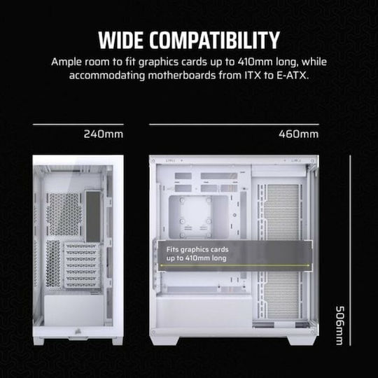 Corsair 3500X Gaming Midi Tower Κουτί Υπολογιστή με Πλαϊνό Παράθυρο Λευκό
