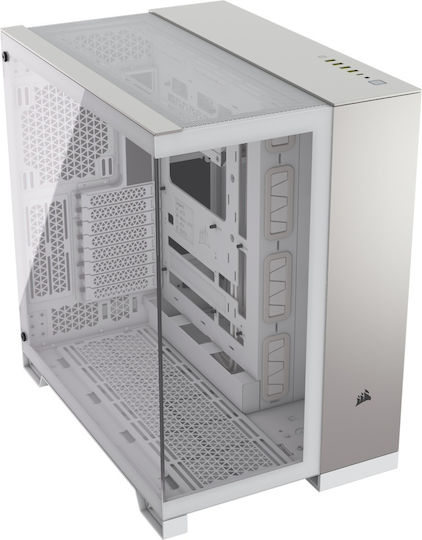 Corsair 6500X Gaming Midi Tower Κουτί Υπολογιστή με Πλαϊνό Παράθυρο Λευκό/Γκρι Σατινέ