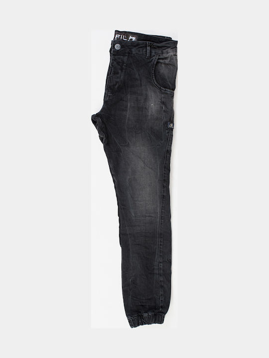 Men's Elastic Jeans Pants with Slim Fit Black