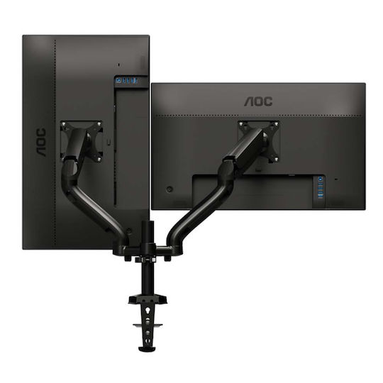 AOC AD110D0 Stand Desk Mounted for 2 Monitors up to 27" with Arm