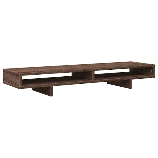 vidaXL Desktop Stand for 2 Monitors Brown Oak 100x27x15 cm Processed Wood Brown (854757)