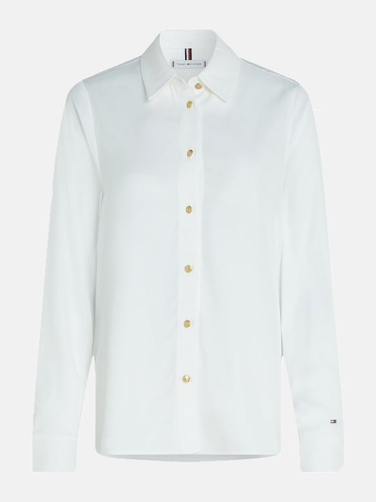 Tommy Hilfiger Women's Long Sleeve Shirt Ecru