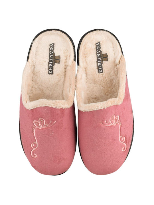 Yfantidis Winter Women's Slippers in Pink color