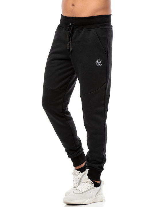 Three-strand Sweatpants with Elastic Black