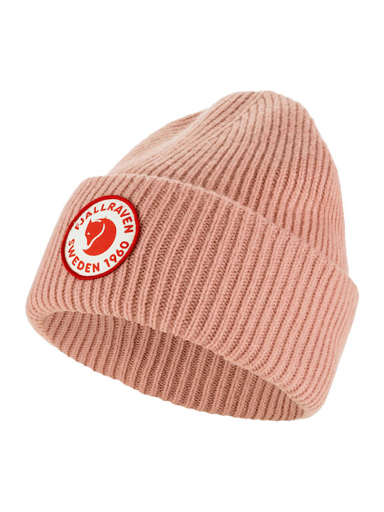 1960 Logo Beanie Ανδρικός Σκούφος με Rib Πλέξη σε Ροζ χρώμα