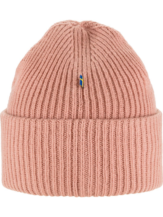 1960 Logo Beanie Ανδρικός Σκούφος με Rib Πλέξη σε Ροζ χρώμα