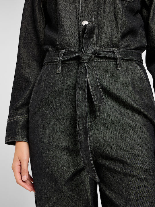 Women's Denim One-piece Suit Black