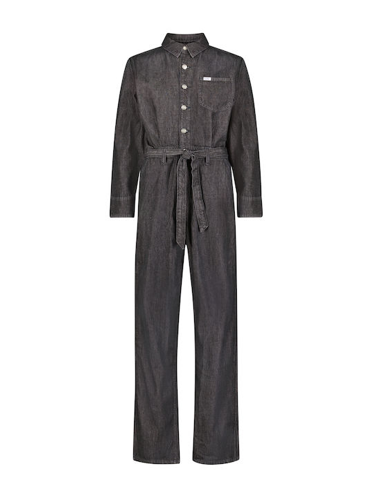Women's Denim One-piece Suit Black