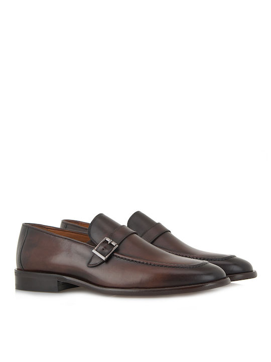 Lorenzo Russo Men's Leather Loafers Brown