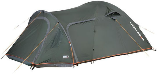 High Peak Kira Camping Tent Tunnel Mountaineering Green with Double Cloth 4 Seasons for 3 People Waterproof 3000mm 365x180x120cm