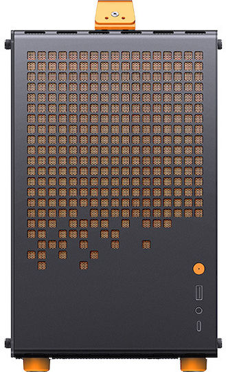 Jonsplus Z20 Gaming Mini-Turm Computergehäuse mit Seitenfenster Schwarz / Orange