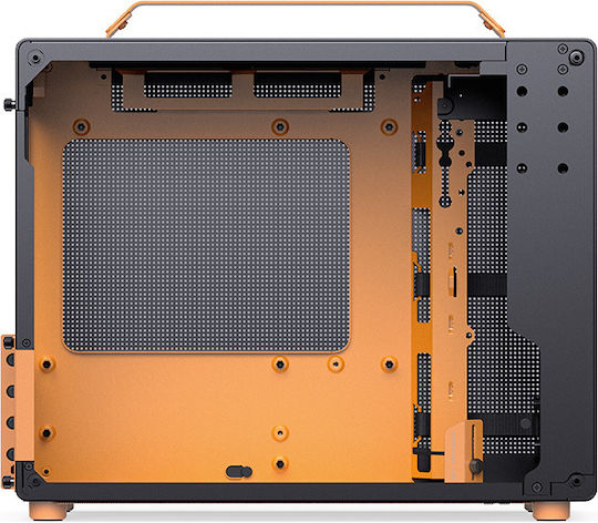 Jonsplus Z20 Gaming Mini-Turm Computergehäuse mit Seitenfenster Schwarz / Orange