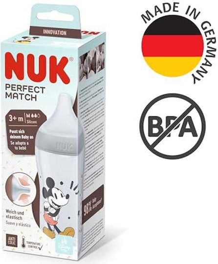 Nuk Пластмасово Бебешко Шише Perfect Match Против Колики със Силиконов Биберон за 3+ месеци Multicolour 260мл