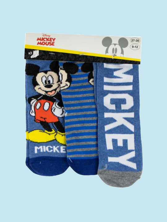 Disney Kids' Socks Blue 3 Pairs