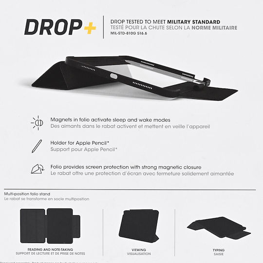 Otterbox Symmetry Flip Cover Μαύρη (iPad 2022 10.9'')