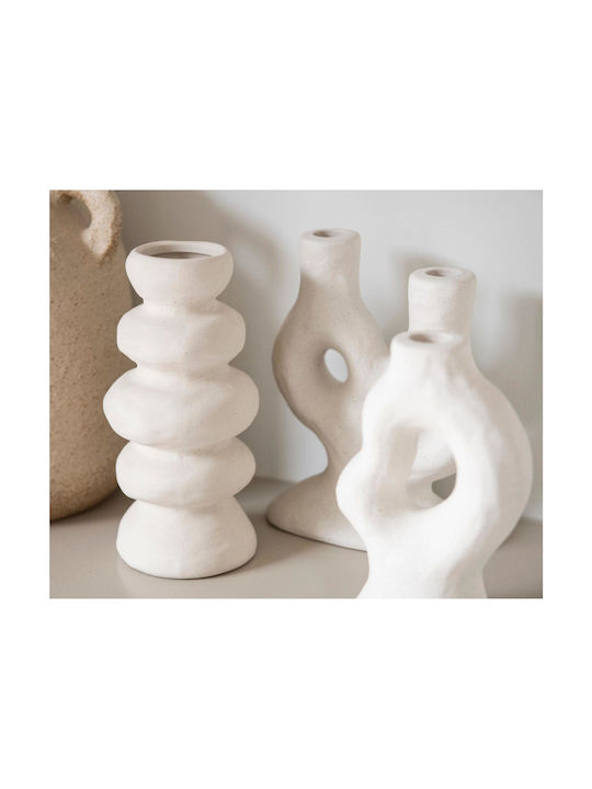 Βάζο Itaca Ah-ax24036 Φ10x20cm White Andrea House Κεραμικό