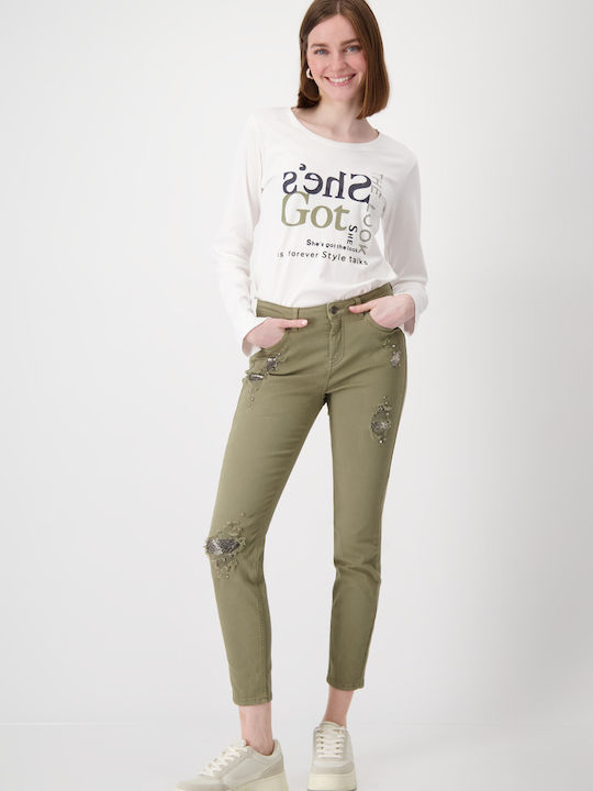 Monari Damenjeanshose khaki