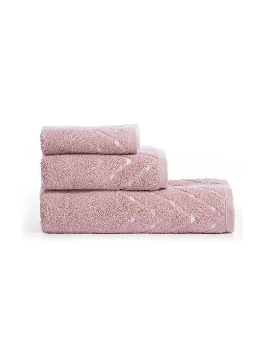 Nef-Nef Homeware Hand Towel Cheville 30x50cm. Pink Weight 500gr/m²