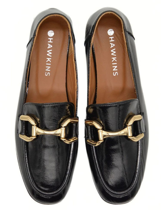 Hawkins Premium Patent Leather Women's Loafers in Black Color