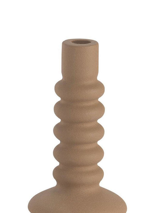 Candle Holder Ah-ax24043 11x18.5cm Brown Andrea House Ceramic