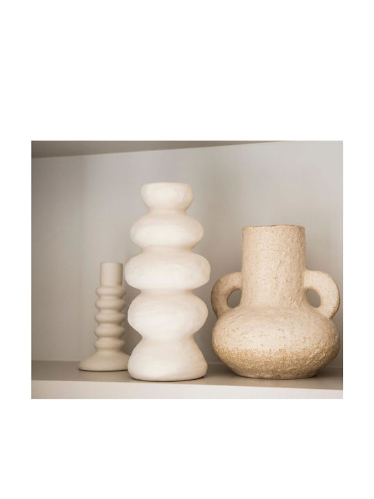 Candle Holder Ah-ax24042 11x18.5cm White Andrea House Ceramic