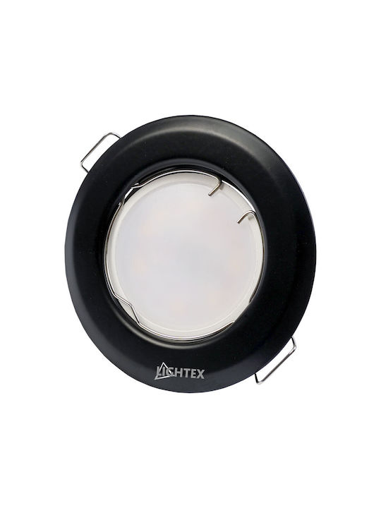 Lightex Кръгла Рамка за Спот GU10 Черен 5x5см. 1бр