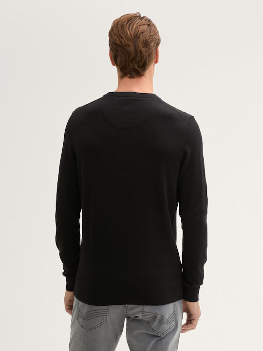 Basic Langarm-Pullover Black