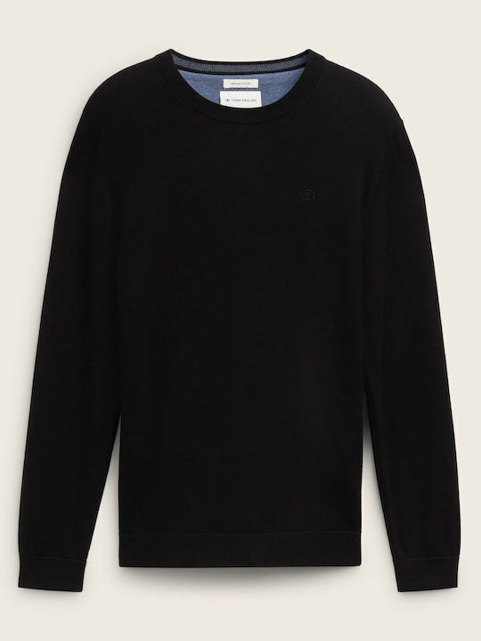 Basic Langarm-Pullover Black