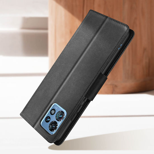 Hülle Motorola Edge 40 Pro Wallet Stand Bara Soft Leder Serie Schwarz