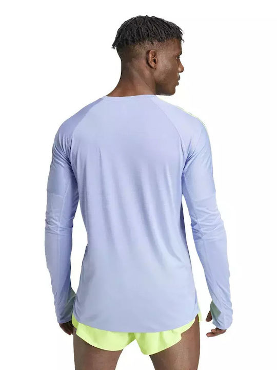 Adidas Adizero Bărbați T-shirt Sportiv cu Mânecă Scurtă Blue Spark