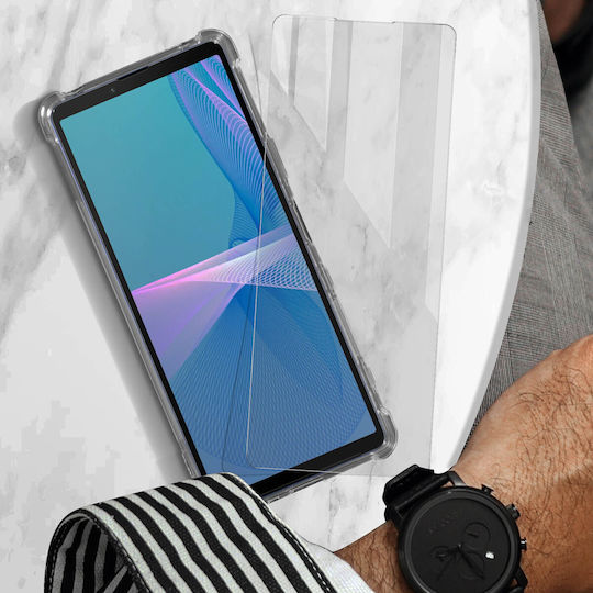 Schutzpaket Sony Xperia 10 III Weiche Hülle Panzerglas
