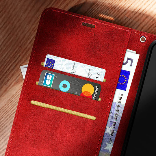 Case Nokia G22 Wallet Video Stand Bara Soft Leather Series Red