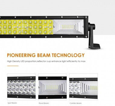 LED Авто Извит Бар 702W LED 3 Реда 12V-24V 49140 Лумена 50"/127 см Комбиниран Лъч 12/60 Градуса
