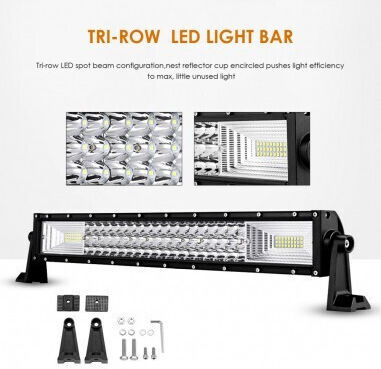 Bară LED Auto Curbată 459W LED 3 Rânduri 12V-24V 34020 Lumeni 31.5"/82cm Fascicul Combo 12/60 Grade