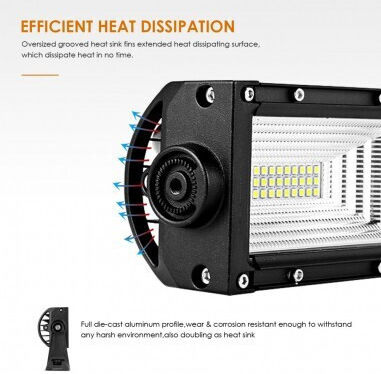 LED Авто Извит Бар 702W LED 3 Реда 12V-24V 49140 Лумена 50"/127 см Комбиниран Лъч 12/60 Градуса
