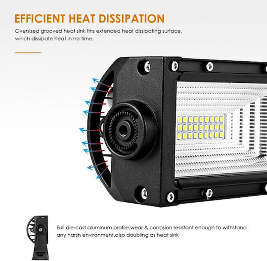 LED-Leiste Auto 324W LED 3 Reihen 12V-24V 22680 Lumen 21,5″/54,6 cm Kombistrahl 12/60 Grad
