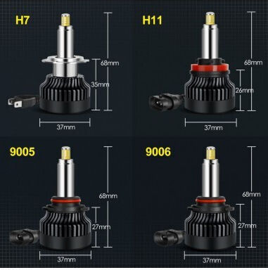 Комплект от 2 LED H7 Canbus 360-градусови автомобилни фарове 80W/комплект 8000 Лм Бял 12V