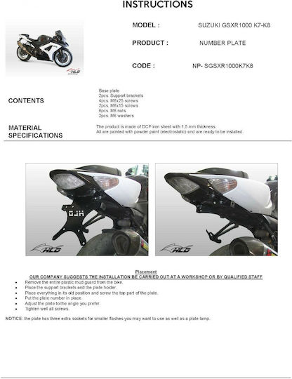 Moto Discovery Foldable Motorcycle License Plate Holder